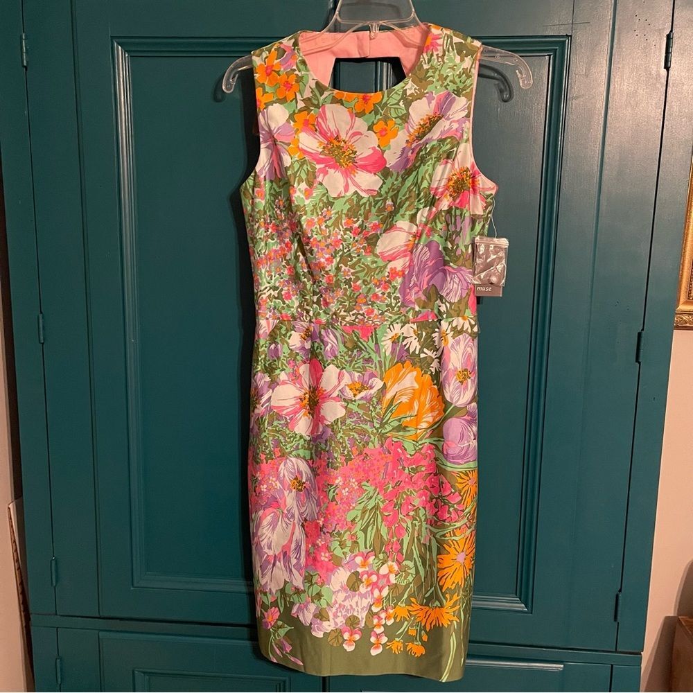 NWT Muse Floral Dress - summer spring green - flowers sz 4